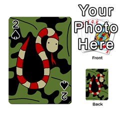 Red Cartoon Snake Playing Cards 54 Designs  by Valentinaart