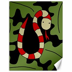 Red Cartoon Snake Canvas 12  X 16   by Valentinaart