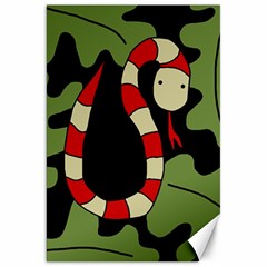 Red Cartoon Snake Canvas 20  X 30   by Valentinaart