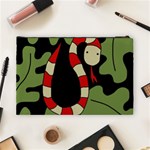 Red cartoon snake Cosmetic Bag (Large)  Back