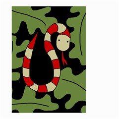 Red Cartoon Snake Small Garden Flag (two Sides) by Valentinaart