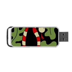 Red Cartoon Snake Portable Usb Flash (one Side) by Valentinaart