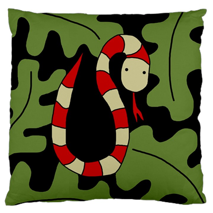 Red cartoon snake Standard Flano Cushion Case (One Side)