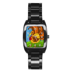 Thanksgiving Turkey  Stainless Steel Barrel Watch by Valentinaart