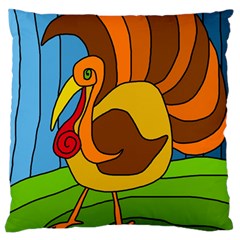 Thanksgiving Turkey  Large Flano Cushion Case (two Sides) by Valentinaart