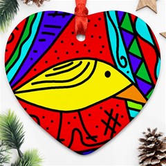 Yellow Bird Ornament (heart)  by Valentinaart