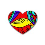 Yellow bird Heart Coaster (4 pack)  Front