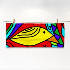 Yellow Bird Hand Towel by Valentinaart