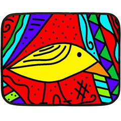 Yellow Bird Fleece Blanket (mini) by Valentinaart