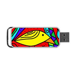 Yellow Bird Portable Usb Flash (one Side) by Valentinaart