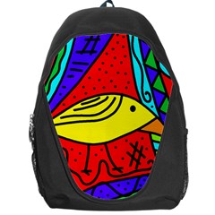 Yellow Bird Backpack Bag by Valentinaart