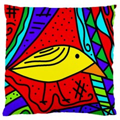 Yellow Bird Standard Flano Cushion Case (two Sides) by Valentinaart