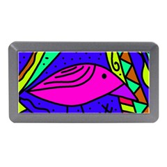 Pink Bird Memory Card Reader (mini) by Valentinaart