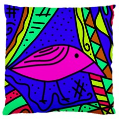 Pink Bird Standard Flano Cushion Case (one Side) by Valentinaart