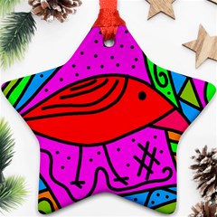 Red Bird Ornament (star)  by Valentinaart