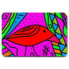 Red Bird Large Doormat  by Valentinaart