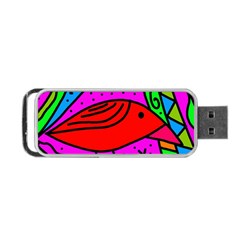 Red Bird Portable Usb Flash (one Side) by Valentinaart