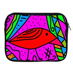 Red Bird Apple Ipad 2/3/4 Zipper Cases by Valentinaart