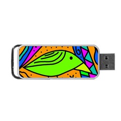 Green Bird Portable Usb Flash (one Side) by Valentinaart