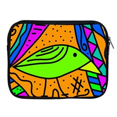 Green Bird Apple Ipad 2/3/4 Zipper Cases by Valentinaart