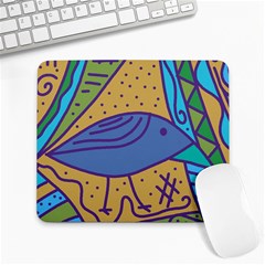 Blue Bird Large Mousepads by Valentinaart