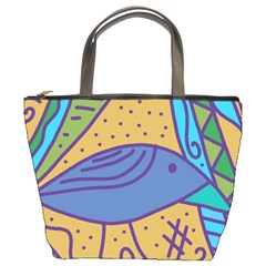 Blue Bird Bucket Bags by Valentinaart