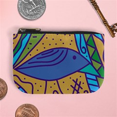 Blue Bird Mini Coin Purses by Valentinaart