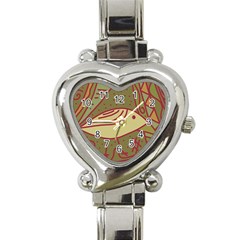 Brown Bird Heart Italian Charm Watch by Valentinaart