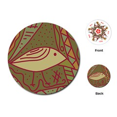 Brown Bird Playing Cards (round)  by Valentinaart