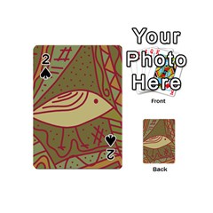 Brown Bird Playing Cards 54 (mini)  by Valentinaart