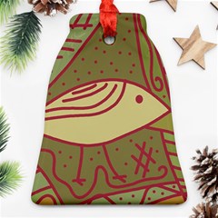 Brown Bird Bell Ornament (2 Sides)