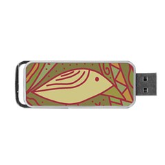 Brown Bird Portable Usb Flash (one Side) by Valentinaart