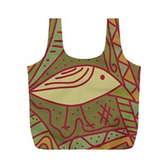 Brown Bird Full Print Recycle Bags (m)  by Valentinaart