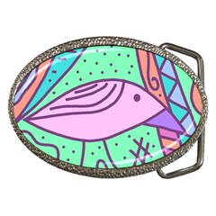 Pink Pastel Bird Belt Buckles by Valentinaart