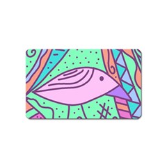 Pink Pastel Bird Magnet (name Card) by Valentinaart