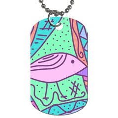 Pink Pastel Bird Dog Tag (two Sides) by Valentinaart