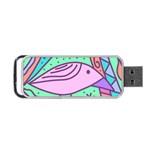 Pink pastel bird Portable USB Flash (One Side) Front