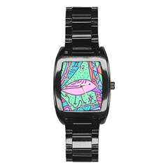 Pink Pastel Bird Stainless Steel Barrel Watch by Valentinaart