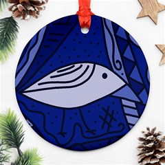 Blue Bird Ornament (round)  by Valentinaart