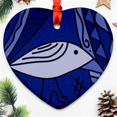 Blue Bird Ornament (heart)  by Valentinaart