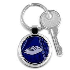 Blue Bird Key Chains (round)  by Valentinaart