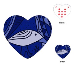 Blue Bird Playing Cards (heart)  by Valentinaart