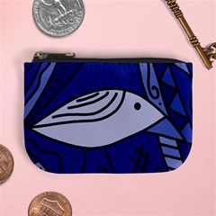 Blue Bird Mini Coin Purses by Valentinaart