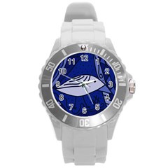 Blue Bird Round Plastic Sport Watch (l) by Valentinaart