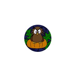 Halloween Owl And Pumpkin 1  Mini Magnets by Valentinaart