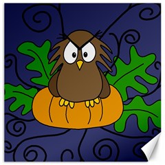 Halloween Owl And Pumpkin Canvas 20  X 20   by Valentinaart