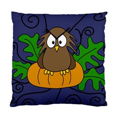 Halloween Owl And Pumpkin Standard Cushion Case (one Side) by Valentinaart