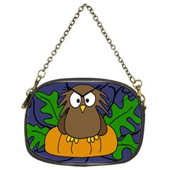 Halloween Owl And Pumpkin Chain Purses (two Sides)  by Valentinaart