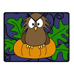 Halloween Owl And Pumpkin Fleece Blanket (small) by Valentinaart