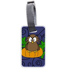 Halloween Owl And Pumpkin Luggage Tags (one Side) 